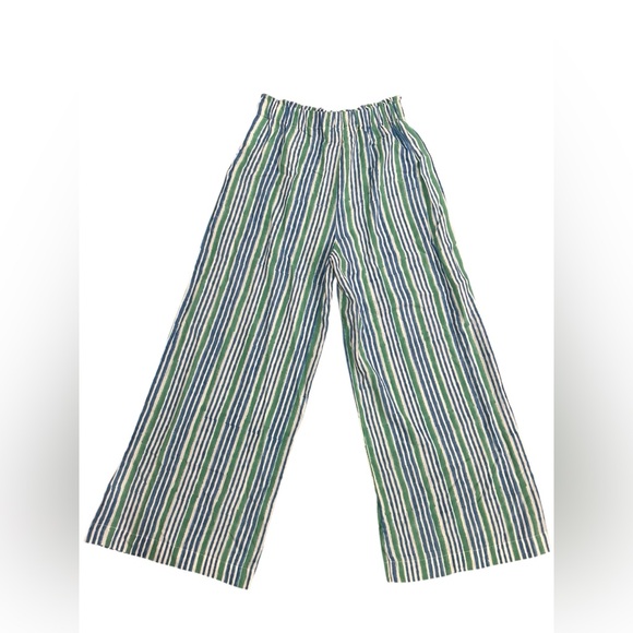 Emerson Fry India collection Blue and Green wide leg stretch Pants size SM - Picture 5 of 6